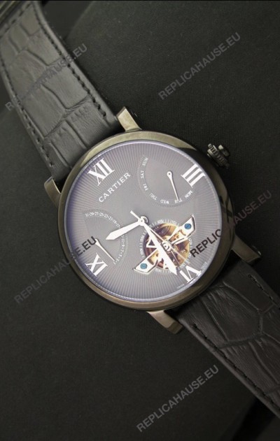 Cartier Calibre de Tourbillon PVD Swiss Watch in Grey Dial