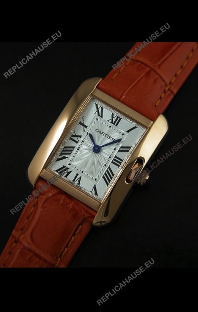 Cartier Louis Japanese Replica Ladies Rose Gold Watch