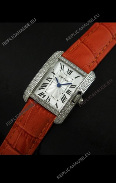 Cartier Louis Japanese Replica Ladies Diamond Watch