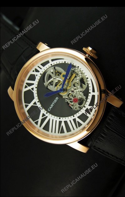 Rotonde De Cartier Cadran Love Japanese Replica Watch - Yellow Gold Case