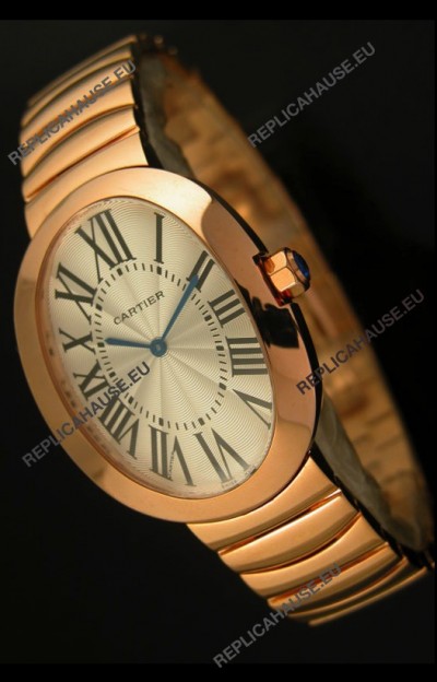 Cartier Baignoire Japanese Replica Watch in Yellow Gold
