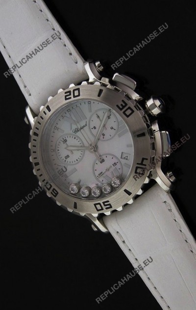Chopard Happy Sport Swiss Replica Watch in White Strap