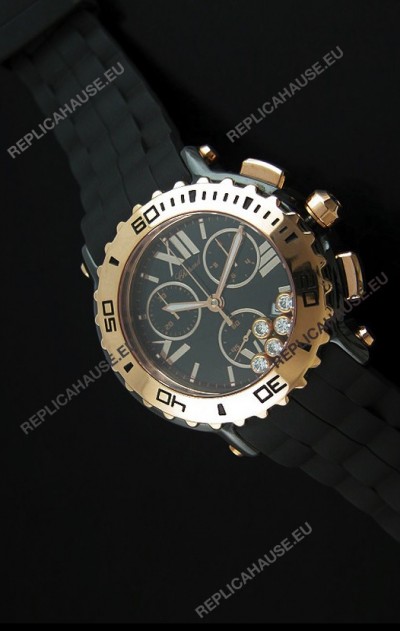 ChopardHappy Sport Swiss Replica Watch in Black Strap