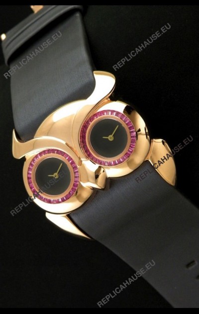 Chopard Animal World Ladies Owl Watch in Double Black Dial
