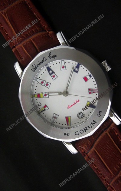 Corum Admiral's Cup Japanese Replica Watch in White Dial