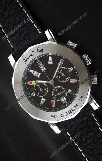 Corum Admiral's Cup Japanese Replica Watch in Black Dial
