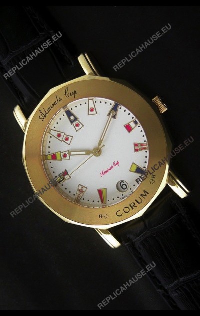 Corum Admiral's Cup Japanese Replica Watch in White Dial
