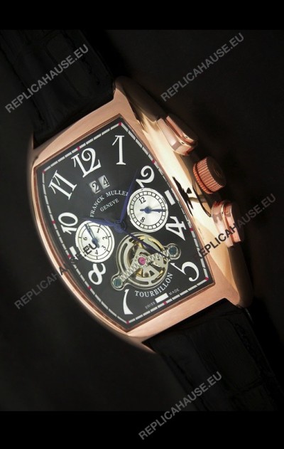 Franck Muller Tourbillon Japanese Replica Watch in Black Dial