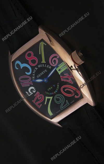 Franck Muller Crazy Color Dreams Japanese Replica Watch in Black Dial
