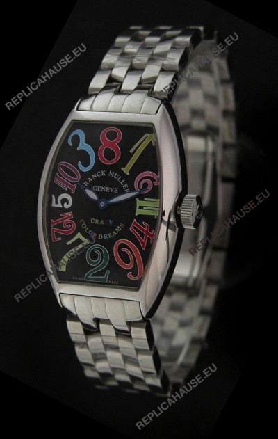Franck Muller Crazy Color Dreams Japanese Replica Watch in Black Dial
