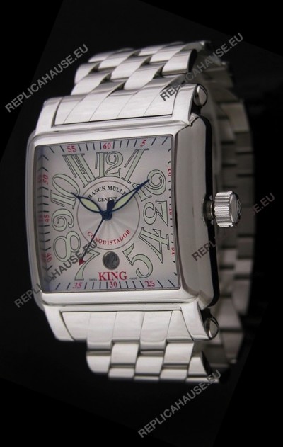 Franck Muller Consquistador Swiss Replica Watch in Silver White Dial