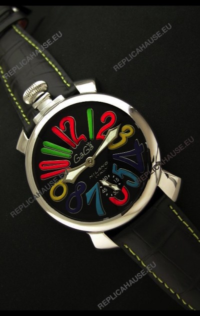 Gaga Milano Italy Japanese Replica Watch in Black Dial
