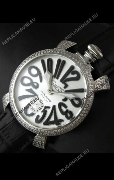 Gaga Milano Italy Manuale Replica Japanese Watch in Black Strap