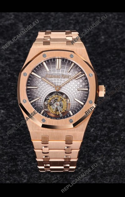 Audemars Piguet Royal Oak Flying Tourbillon 41mm in 904L Rose Gold with Grey Dial