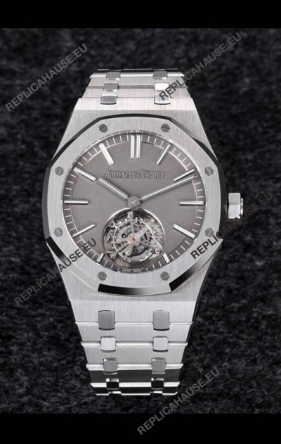 Audemars Piguet Royal Oak Tourbillon 41mm Blue Dial in 904L Casing - Sandblasted Smoked Grey Dial