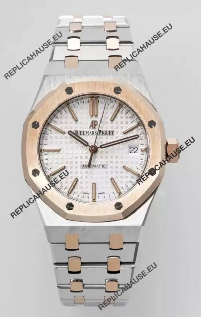 Audemars Piguet Royal Oak 37MM Two Tone White Dial Watch in 3120 Movement - 1:1 Mirror Replica