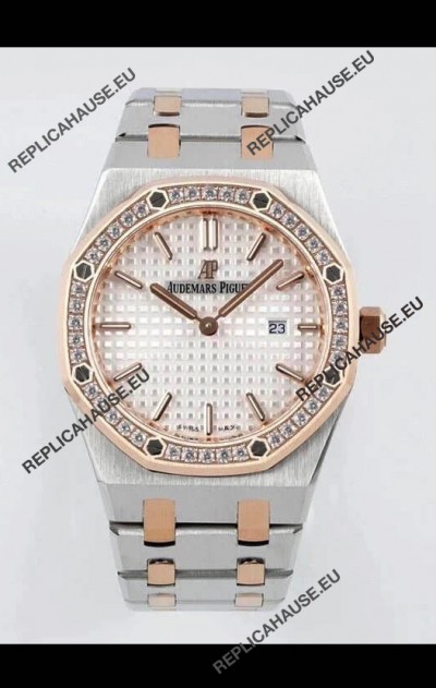 Audemars Piguet Royal Oak 33MM Two Tone Casing White Dial 1:1 Mirror Replica Watch