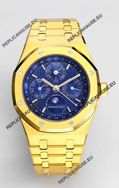 Audemars Piguet Royal Oak Perpetual Calendar Swiss Replica 904L Steel in Yellow Gold Casing