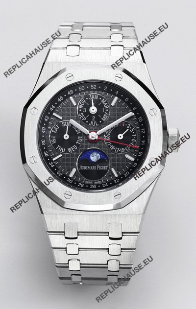 Audemars Piguet Royal Oak Perpetual Calendar Swiss Replica 904L Steel - Black Dial 