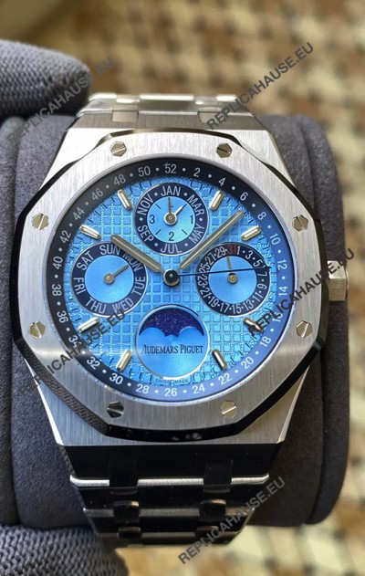 Audemars Piguet Royal Oak Perpetual Calendar Swiss Replica 904L Steel in Blue Dial