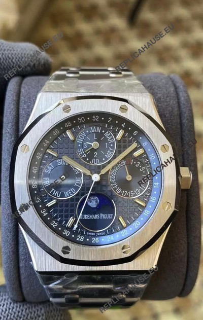 Audemars Piguet Royal Oak Perpetual Calendar Swiss Replica 904L Steel in Steel Blue Dial