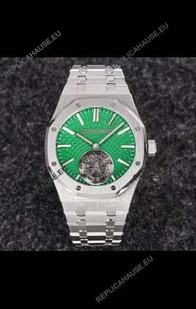 Audemars Piguet Royal Oak Flying Tourbillon 41mm Green Dial in 904L Casing - Green Tapisserie Dial