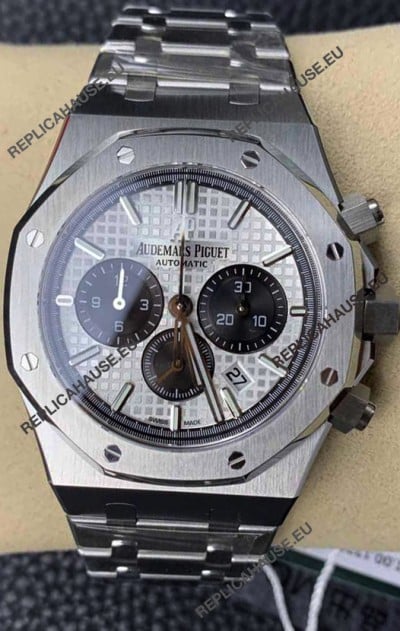 Audemars Piguet Royal Oak Chronograph White Dial Steel Strap Swiss Replica Watch