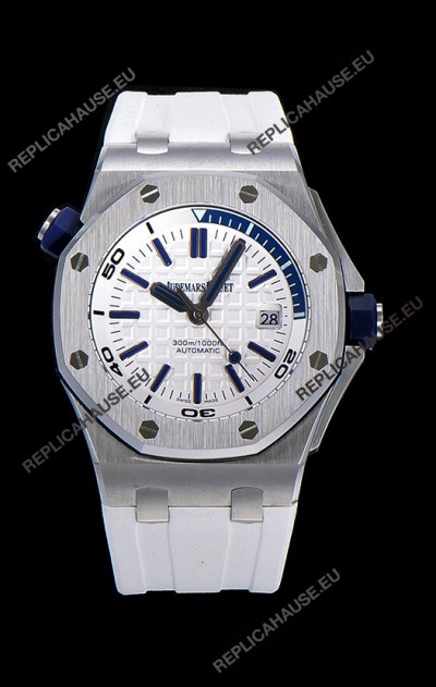Audemars Piguet Royal Oak Diver Swiss Replica Watch White Dial 1:1 Quality 3120 Movement 904L Steel 