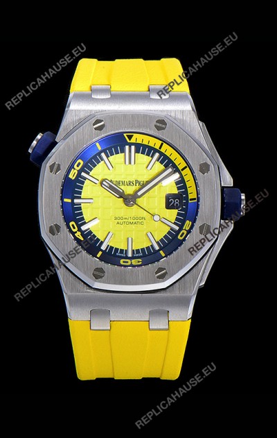 Audemars Piguet Royal Oak Diver Swiss Replica Watch Yellow Dial 1:1 Quality 3120 Movement 904L Steel 