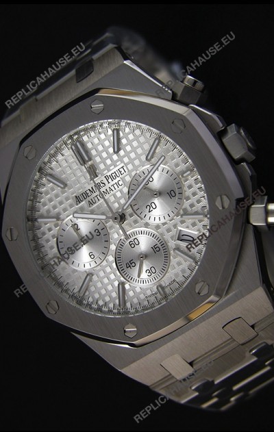 Audemars Piguet Royal Oak Chronograph Silver Toned Dial Swiss Quartz Replica Watch - 41MM