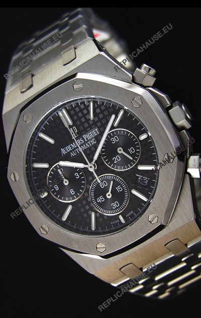 Audemars Piguet Royal Oak Chronograph Black Dial Swiss Quartz Replica Watch - 41MM