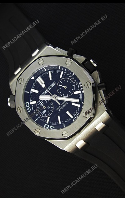Audemars Piguet Royal Oak Offshore Diver Chronograph Swiss Quartz Replica Watch in Black Dial