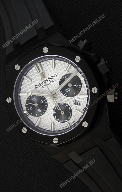 Audemars Piguet Royal Oak Chronograph Silver Toned Dial Black Subdials Swiss Replica Watch