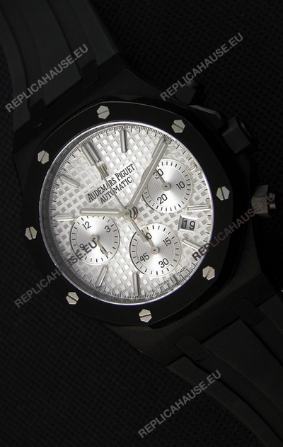 Audemars Piguet Royal Oak Chronograph Silver Toned Dial White Subdials Swiss Replica Watch