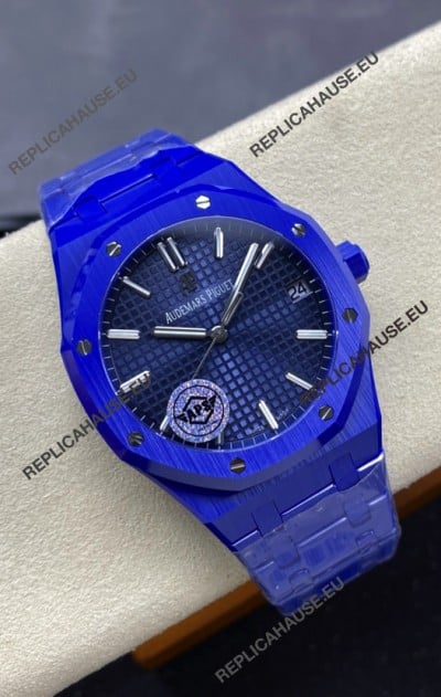 Audemars Piguet Royal Oak 15500 Blue Ceramic Casing Super Clone Replica Watch Blue Dial