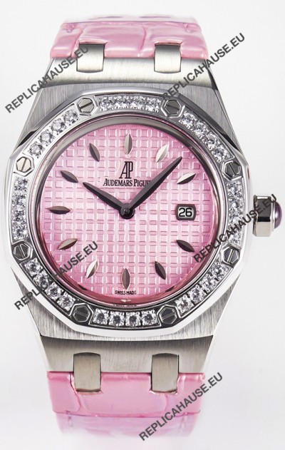Audemars Piguet Royal Oak 33MM 904L Steel Quartz Pink Dial Swiss Replica Watch 