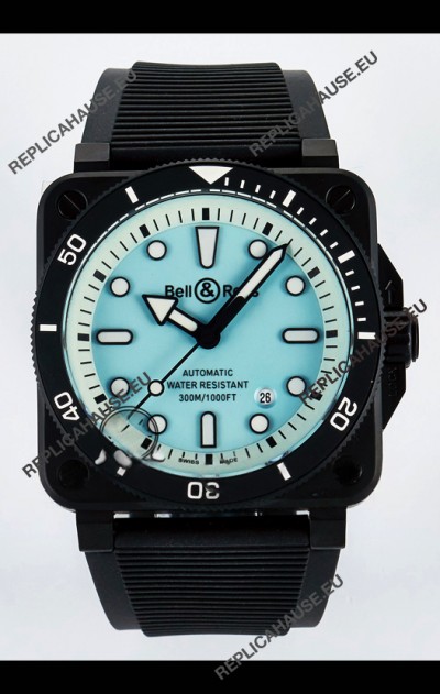 Bell & Ross BR03-92 Divers Edition PVD Coated 1:1 Mirror Replica Pale Blue Dial