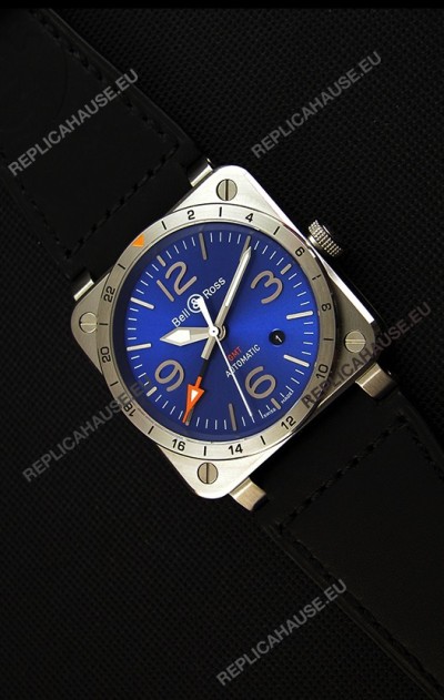 Bell & Ross BR03-93 GMT Steel Swiss Replica Watch Blue Dial 1:1 Edition 42MM