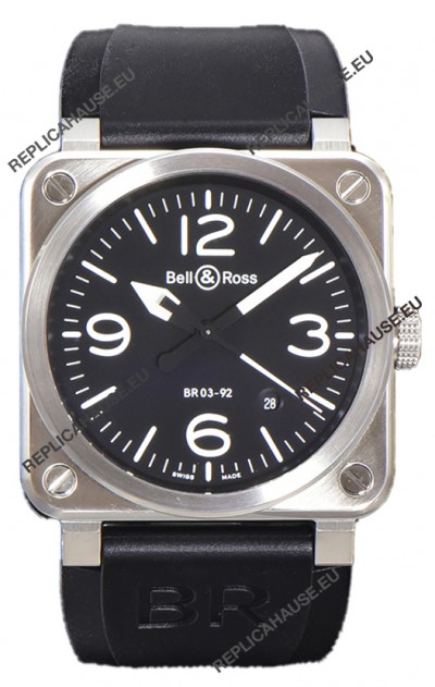 Bell and Ross BR03-92 Black Dial 904L Steel Swiss Replica Watch 