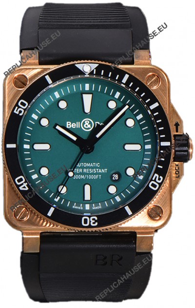 Bell & Ross BR03-92 Diver Green Dial Bronze Casing Swiss Replica Watch 1:1 Mirror Replica