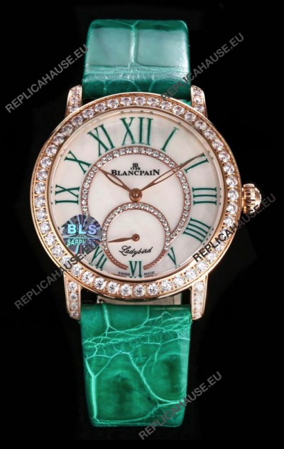 Blancpain Super Clone Lady Bird Colors Edition Watch in Rose Gold Casing