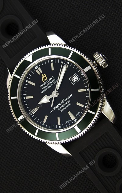 Breitling SuperOcean Heritage II B20 42MM Black Dial Green Bezel Swiss Replica Watch - 1:1 Mirror Edition