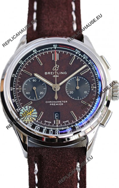 Breitling Premier B01 Chronograph 42 Edition Steel Casing Centenary Brown Dial - 1:1 Mirror Replica Watch