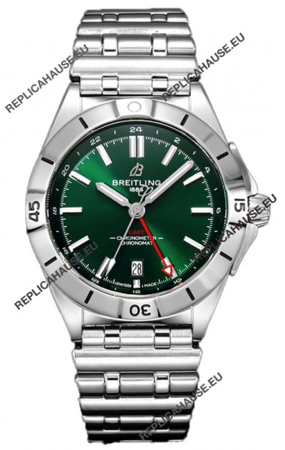 Breitling Chronomat Automatic GMT 40 Green Dial 1:1 Mirror Swiss Replica Watch 