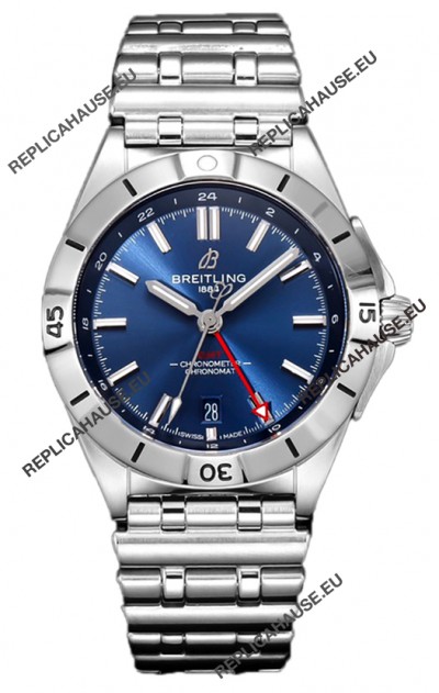 Breitling Chronomat Automatic GMT 40 Blue Dial 1:1 Mirror Swiss Replica Watch 