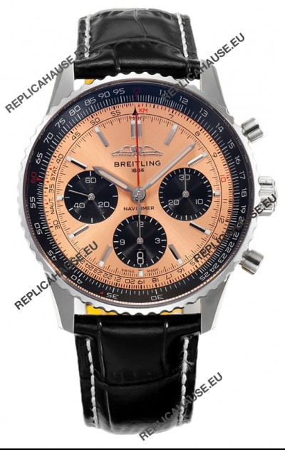 Breitling Navitimer B01 Chronograph 43 Copper Dial - 904L Steel Casing 1:1 Mirror Swiss Replica