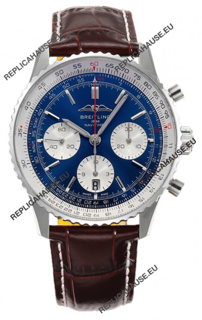 Breitling Navitimer B01 Chronograph 43 Blue Dial - 904L Steel Casing 1:1 Mirror Swiss Replica
