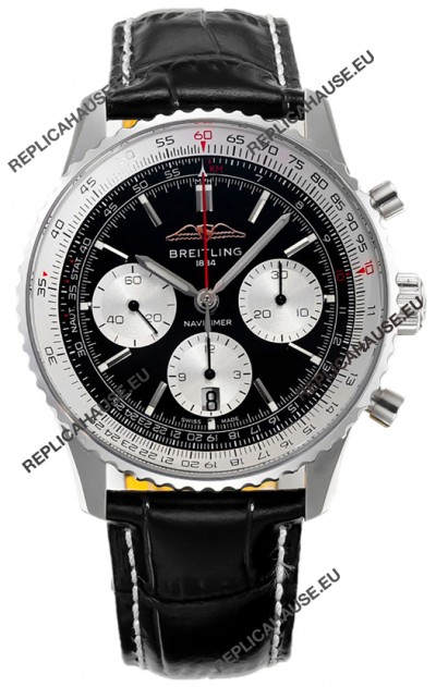 Breitling Navitimer B01 Chronograph 43 Black Dial - 904L Steel Casing 1:1 Mirror Swiss Replica