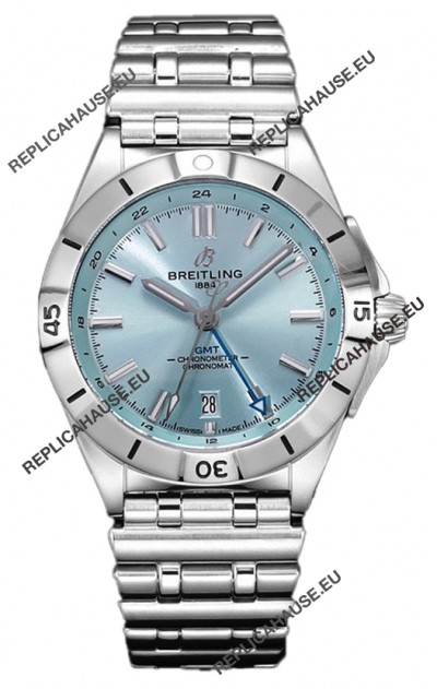 Breitling Chronomat Automatic GMT 40 Light Blue Dial 1:1 Mirror Swiss Replica Watch 