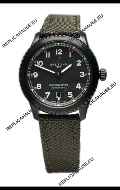 Breitling Navitimer Aviator 8 Automatic 41 Black Dial Nylon Strap 1:1 Mirror Swiss Replica Watch 